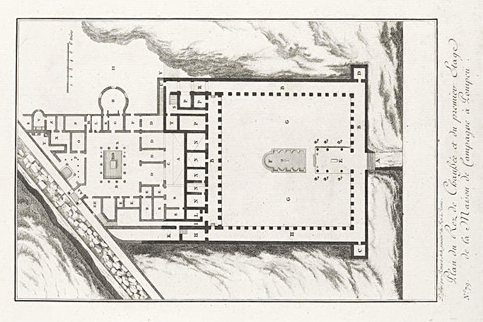 Villa Diomedes als Vorbild für die absidiale Ausbuchtung von Schloss Charlottenhof