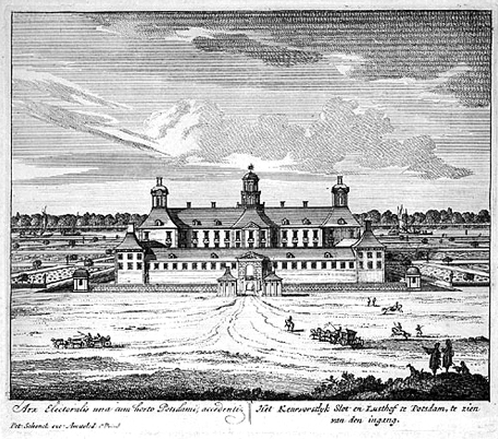 Stadtschloss von Potsdam 1720, Kupferstich von Petrus Schenk Amstelod